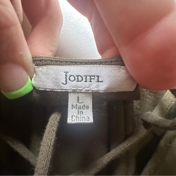 JODIFL Green Olive Crossing Straps Across Chest Size Large - Picture 5 of 6